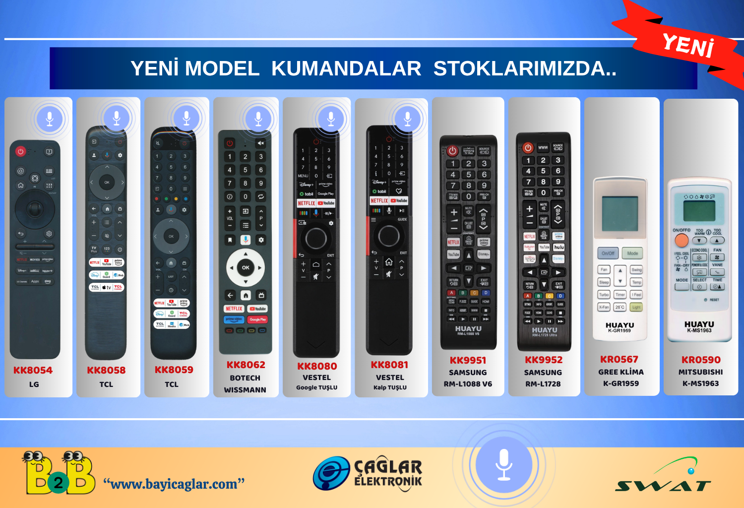 YENİ GELEN KUMANDA MODELLERİ