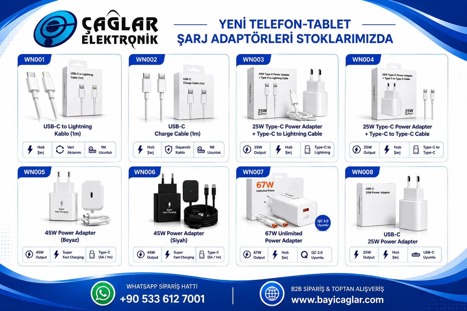 YENİ TELEFON-TABLET ŞARJ ADAPTÖRLERİ STOKLARIMIZDA...
