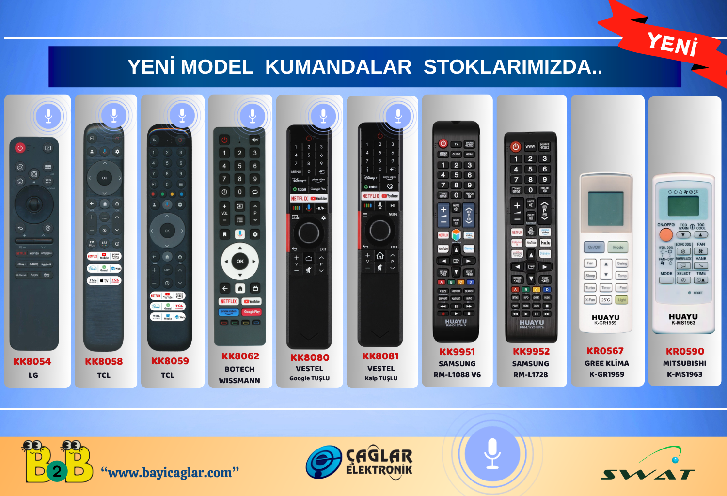 YENİ GELEN KUMANDA MODELLERİ