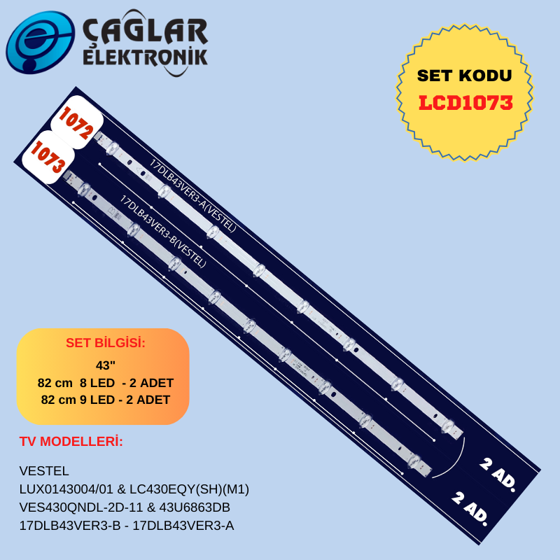 VESTEL LUX0143004/01 - LC430EQY(SH)(M1)  -VES430QNDL-2D-11 - 43V6863DAT