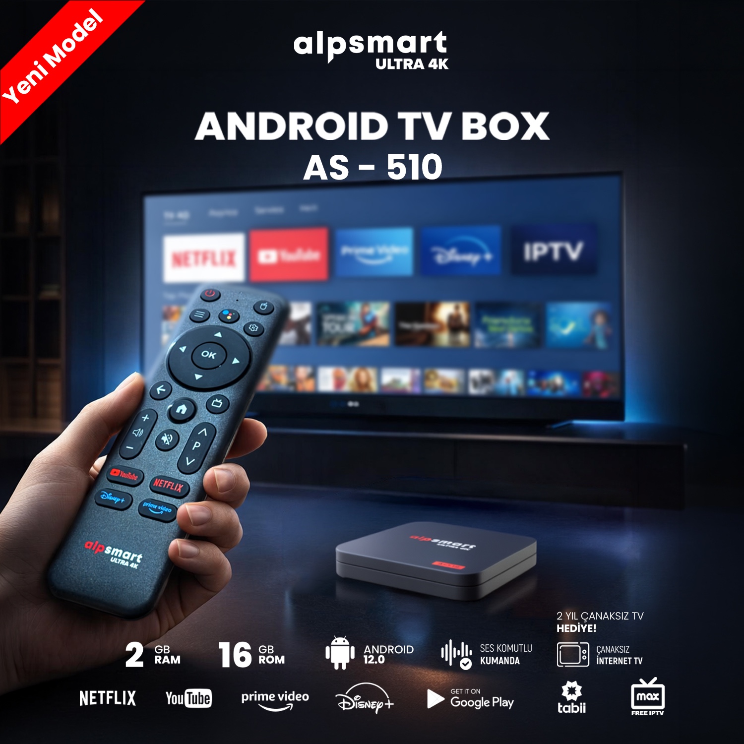 ANDROID TV BOX 2G/16G AS-510