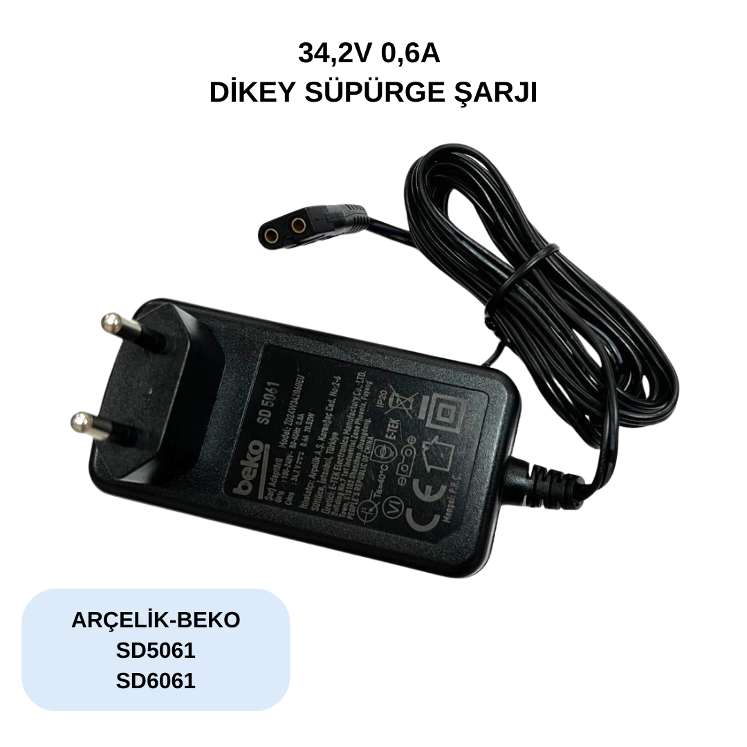 34,2V 0,6A BEKO ARÇELİK DİKEY SÜPÜRGE ŞARJI