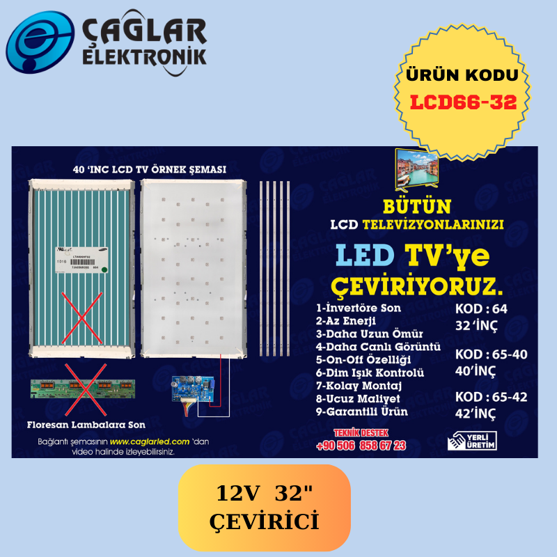 LCD TV - LED TV ÇEVİRİCİ 12V - 32"