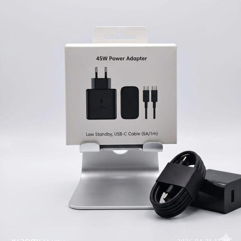ŞARJ KABLOSU+ADAPTÖR 45W USB BAŞLIK+USB KABLO 1m SİYAH