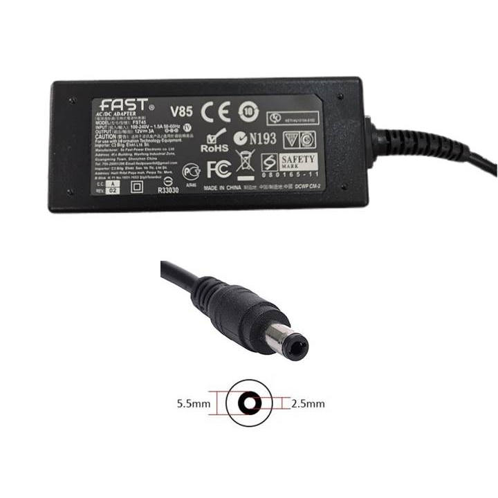 12V 3A ADAPTOR (5,5*2,5mm) 36W  CMADP102