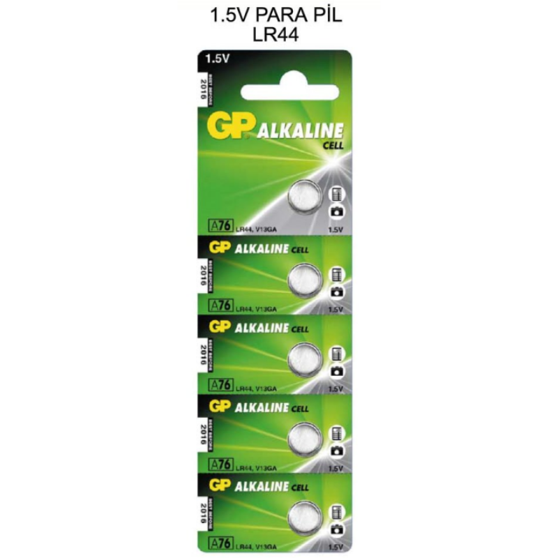 1,5V PARA PİL LR44 ALKALIN V13GA 5'Lİ GPA76