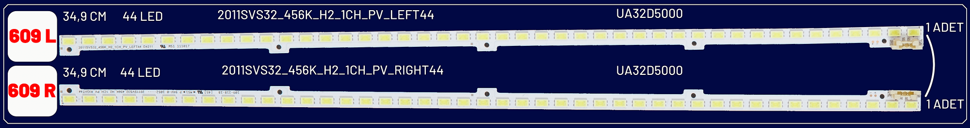 SAMSUNG 34,7cm 44 LED  2'LI  UA32D5000 & UA32D4003B