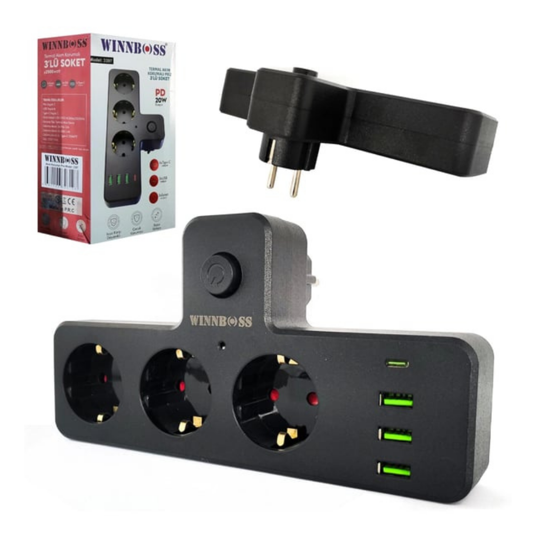 PRIZ AKIM KORUMA-3397  (PRİZ+3*USB) PRİZ TİPİ