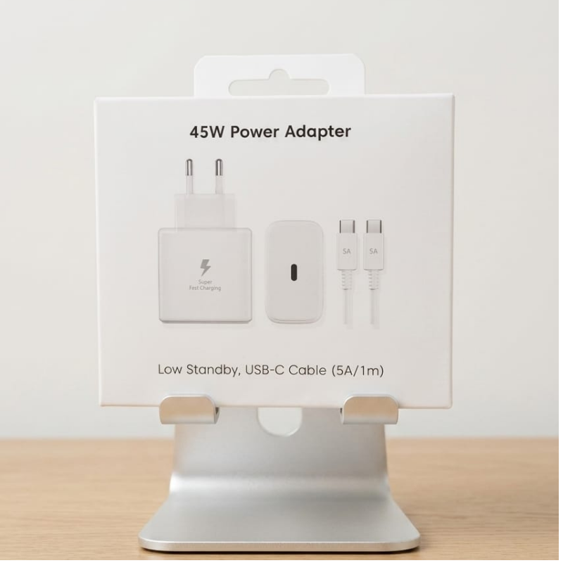 ŞARJ KABLOSU+ADAPTÖR 45W USB BAŞLIK+USB KABLO 1m BEYAZ