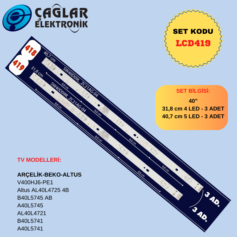 ARÇELİK-BEKO V400HJ6-PE1-Altus AL40L4725 4B-B40L5745 AB