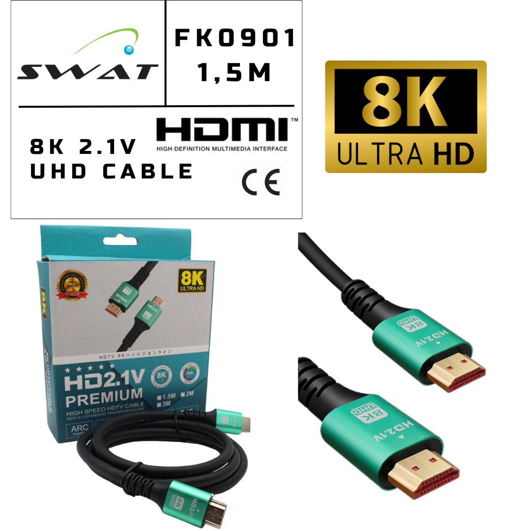 HDMI KABLO 2K 8K HD KABLO 2.1 Hdmi - 1,5m - KUTULU