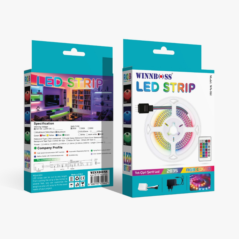 ŞERİT LED SETİ RGB TEK ÇİPLİ 54 LEDLİ 4,5mt WN-1161